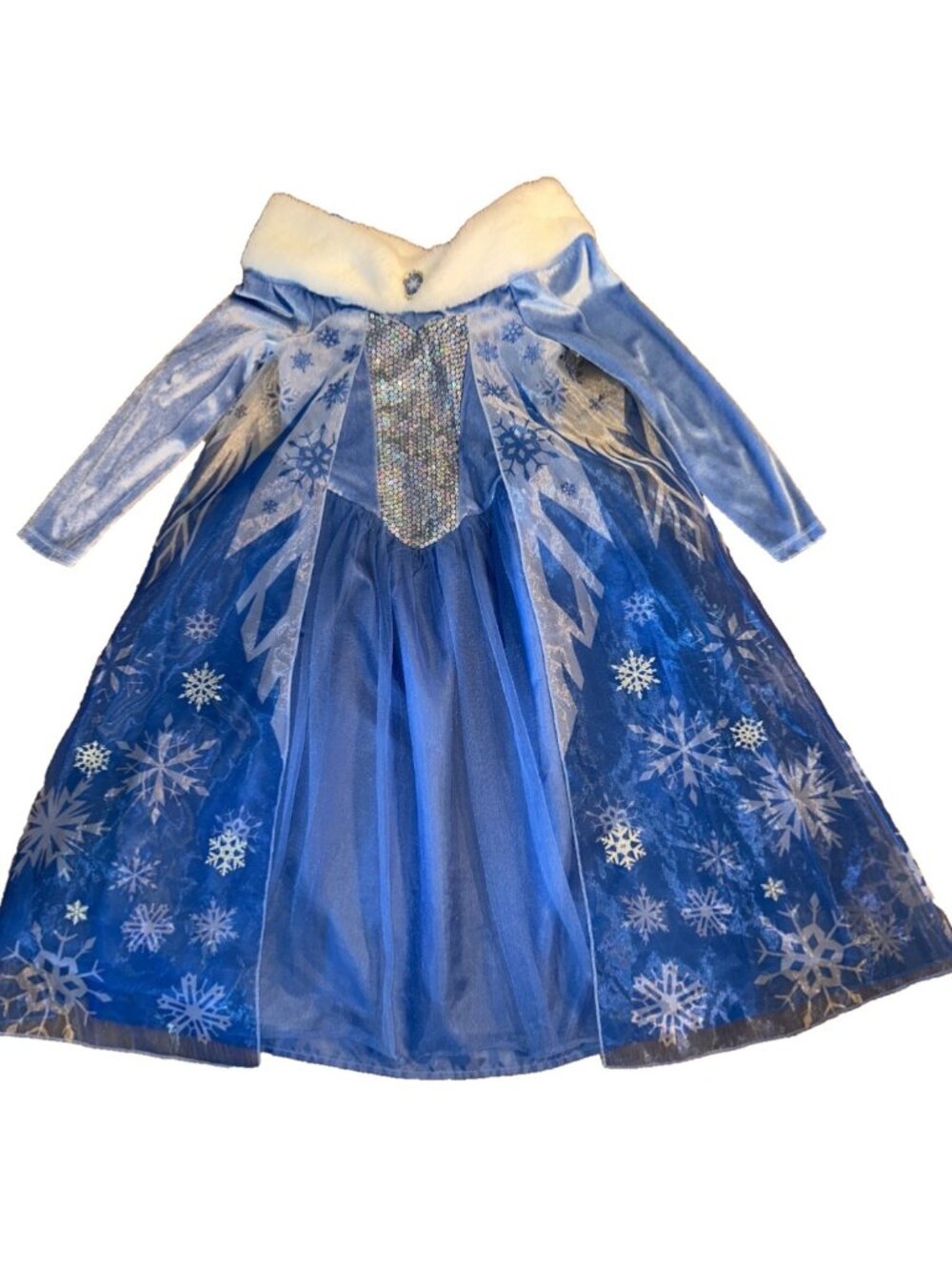 Disney Store Olaf's Frozen Adventure Elsa Costume Dress Child Size Large 8/10